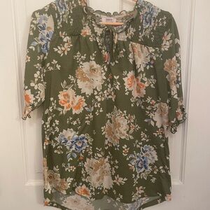 Floral Green Blouse